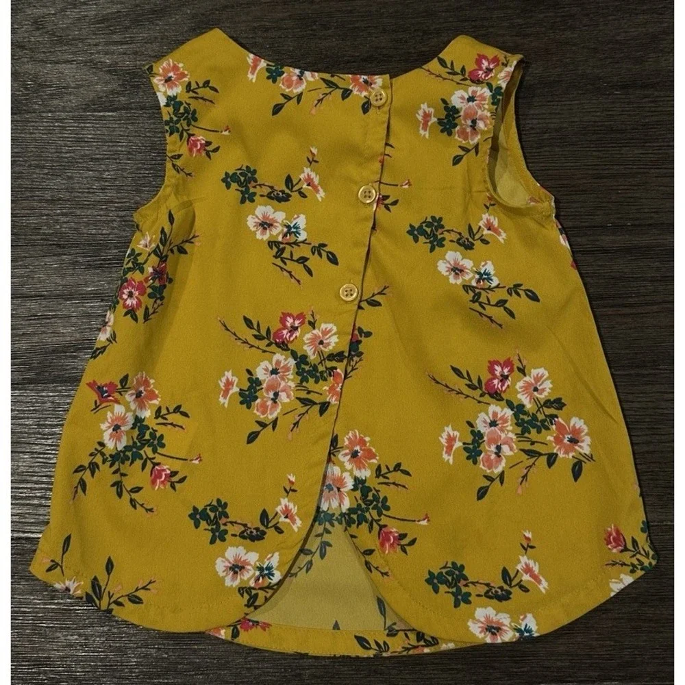 Old Navy Toddler Girl‎ Size 3T Wow floral sleeveless back button tank blouse top